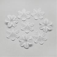 6-Petal Transparent Acrylic Bead Caps, Frosted, Clear, 32.5x29x8mm, Hole: 1.5mm, about 290pcs/500g(FACR-S016-SB518)