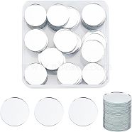 120Pcs Flat Round Shape Glass Mirror, for Folding Compact Mirror Cover Molds, White, 2.45x0.1cm(GLAA-FH0001-35)