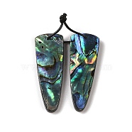 2Pcs Natural Abalone Shell/Paua Shell Pendants, Geometric Charms, Triangle, 38x13x3mm, Hole: 1mm(SHEL-A005-01E)