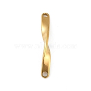 Ion Plating(IP) 202 Stainless Steel Twist Connector Charms, Real 18K Gold Plated, 43.5x10x6mm, Hole: 2.5mm(STAS-Q336-13B-G)