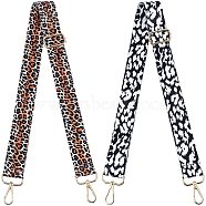 WADORN 2Pcs 2 Color Polyester Adjustable Leopard Pattern Bag Strap, with Zinc Alloy Clasps, for Bag Replacement Accessories, Mixed Color, 80~140.5x4x0.1cm, 1pcs/color(FIND-WR0002-22)