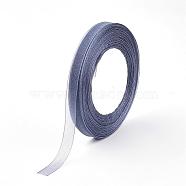 Sheer Organza Ribbon, Wide Ribbon for Wedding Decorative, DarkSlate Blue, 1 inch(25mm), 250Yards(228.6m)(RS25mmY-059)