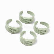 Spray Painted Alloy Cuff Rings, Open Rings, Cadmium Free & Lead Free, Dark Sea Green, US Size 7 1/4(17.5mm)(RJEW-T011-34A-RS)