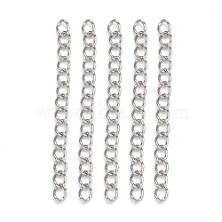 304 Stainless Steel Chain Extender, Twisted Chains, Solder, Stainless Steel Color, 40x3mm(X-CHS-R005)