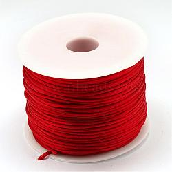 Nylon Thread, Rattail Satin Cord, Red, 1.5mm, about 100yards/roll(300 feet/roll)(NWIR-R025-1.5mm-700)