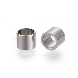 304 Stainless Steel European Beads, Column, Stainless Steel Color, 6x5mm, Hole: 5mm(STAS-I117-20P)