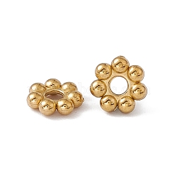 Ion Plating(IP) 304 Stainless Steel Daisy Spacer Beads, Flower, Real 18K Gold Plated, 4x1.5mm, Hole: 1.4mm(STAS-G291-01A-G)