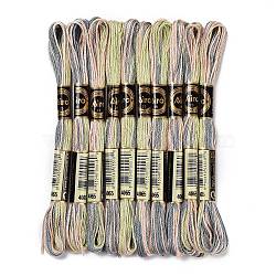 10 Skeins 6-Ply Polyester Embroidery Floss, Cross Stitch Threads, Segment Dyed, Dark Sea Green, 0.5mm, about 8.75 Yards(8m)/skein(OCOR-K006-A08)