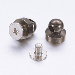 Accessories, Brass Screw nut, Iron Screws, Gunmetal & Platinum, 9x8mm, Hole: 3mm(FIND-P024-02B)