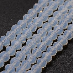 Opalite Bead Strands, Rondelle, Faceted, Azure, 2~3x2mm, Hole: 1mm, about 200pcs/strand, 17.32 inch(X-GLAA-K013-09)