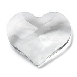 Transparent Glass Beads, Faceted, No Hole, Heart, for Chandelier Crystal Hanging Pendants, Clear, 50x45x16mm(GLAA-R223-14A)