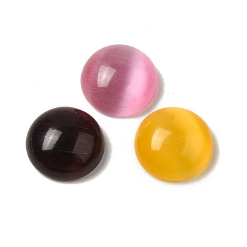 Cat Eye Cabochons, Half Round, Mixed Color, 16x6.8mm