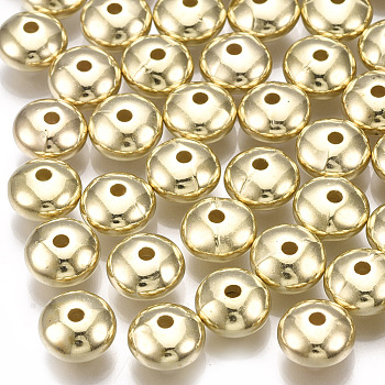 CCB Plastic Beads, Rondelle, Light Gold, 8x4mm, Hole: 1.5mm