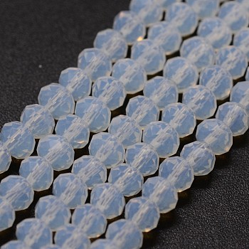 Opalite Bead Strands, Rondelle, Faceted, Azure, 2~3x2mm, Hole: 1mm, about 200pcs/strand, 17.32 inch