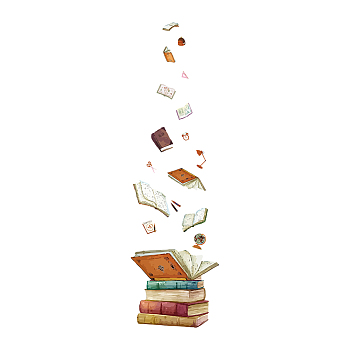 PVC Wall Stickers, Wall Decoration, Book Pattern, 390x800mm