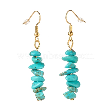 Synthetic Turquoise Chip Beaded Dangle Earrings(EJEW-JE04788-07)-3