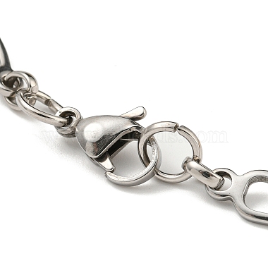 Two Tone 304 Stainless Steel Oval & Teardrop Link Chain Bracelet(BJEW-B078-15GP)-3