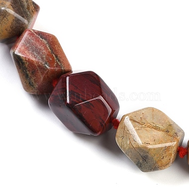 Natural Red Rainbow Jasper Nuggets Beaded Necklaces for Women Men(NJEW-K388-01Q)-2