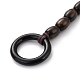 Barrel Shape Wood Beaded Bracelet with Double Rings(BJEW-XCP0001-06)-3
