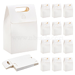 Rectangle Paper Gift Bags with Hole Handle, Candy Tote for Birthday, Wedding, White, 9.5x5.8x15cm(CON-WH0088-86B)