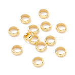 201 Stainless Steel Spacer Beads, Flat Round/Ring, Real 18K Gold Plated, 6x2mm, Hole: 4mm(X-STAS-M294-03G-04)