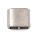 304 Stainless Steel Spacer Bars, Rectangle, for Leather Cord Bracelets Making, Non-Tarnish, Stainless Steel Color, 9x10.5x5.5mm, Hole: 4mm(STAS-A130-05P)