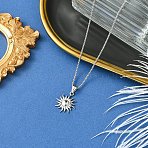 304 Stainless Steel Sun Pendant Box Chain Necklaces for Women Men, Stainless Steel Color, 12.72 inch(32.3cm)(NJEW-YW00002-02)