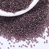 MIYUKI Delica Beads, Cylinder, Japanese Seed Beads, 11/0, (DB1204) Silver Lined Mauve, 1.3x1.6mm, Hole: 0.8mm, about 2000pcs/10g(X-SEED-J020-DB1204)
