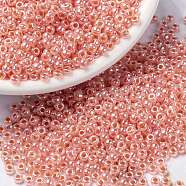 MIYUKI Round Rocailles Beads, Japanese Seed Beads, (RR539) Salmon Ceylon, 8/0, 3mm, Hole: 1mm, about 19000~20500pcs/pound(SEED-G008-RR0539)