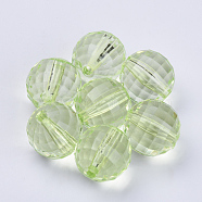 Transparent Acrylic Beads, Faceted, Round, Lawn Green, 8x8mm, Hole: 1.5mm, about 1770pcs/500g(TACR-Q254-8mm-V32)
