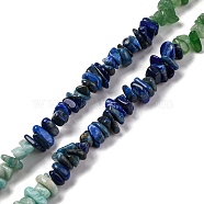 Natural Amazonite & Green Aventurine & Lapis Lazuli Beads Strands, Chip, 4~17x4~10x1~8mm, Hole: 0.8~1mm, about 15.35~16.14 inch(39~41cm)(G-L610-A11-01)