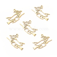 Halloween 201 Stainless Steel Pendants, Witch, Golden, 13x23x1mm, Hole: 1.5mm(STAS-G258-07G)