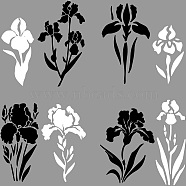 4Pcs 4 Styles PET Waterproof Self-adhesive Car Stickers, Reflective Decals for Car, Motorcycle Decoration, White & Black, February Iris, 200x200mm, 1pc/style(DIY-WH0308-225A-039)