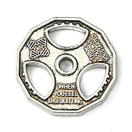 Tibetan Style Alloy Pendant, Steering Wheel, Antique Silver, 28x3mm, Hole: 3.4mm(FIND-R146-10)