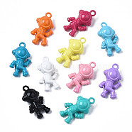Spray Painted Alloy Pendants, Cadmium Free & Nickel Free & Lead Free, Boy, Mixed Color, 19x11x7mm, Hole: 1.5mm(PALLOY-T077-164)