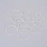 Brass Linking Rings, Nickel Free, Silver, 12x0.7~1mm, Inner Diameter: 11mm(EC18712MM-NFS)