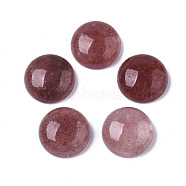Natural Strawberry Quartz Gemstone Cabochons, Half Round, 18x6.5mm(G-T020-18mm-16)