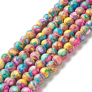 Assembled Natural & Dyed Magnesite Beads Strands, Round, Colorful, 8~8.5mm, Hole: 0.7~1mm, about 47~48pcs/strand, 14.84~15.16 inch(37.7~38.5cm)(G-L575-02L-B)