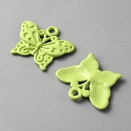 Baking Painted Alloy Pendants, Butterfly Charm, Green Yellow, 16.5x20x2mm, Hole: 1.5mm(FIND-TAC0011-82A)