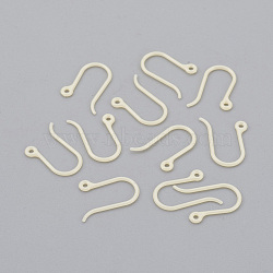 Resin Earring Hooks, Ear Wire, with Horizontal Loop, Light Yellow, 12x9mm, Hole: 0.8mm, 24 Gauge, Pin: 0.5mm(RESI-J021-10C)