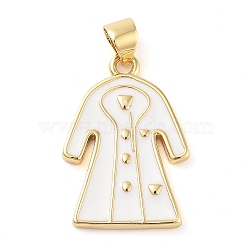 Rack Plating Brass Enamel Pendants, Lead Free & Cadmium Free, Long-Lasting Plated, Overcoat Charm, Real 18K Gold Plated, 21.5x15x2mm, Hole: 3.5x6mm(KK-Z063-36G)