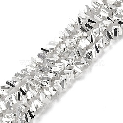 Electroplate Glass Beads Strands, Triangle, Silver, 4x3.5x2mm, Hole: 0.8mm, about 135pcs/strand, 12.40''(31.5cm)(EGLA-D030-16A-06)