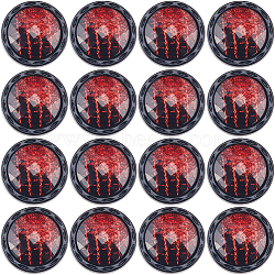 20Pcs 1-Hole Resin Shank Button, with ABS Plastic Findings, Half Round, FireBrick, 25x14mm, Hole: 3mm(BUTT-GF0003-48A)