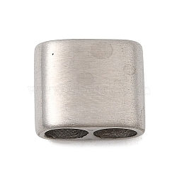 304 Stainless Steel Spacer Bars, Rectangle, for Leather Cord Bracelets Making, Non-Tarnish, Stainless Steel Color, 9x10.5x5.5mm, Hole: 4mm(STAS-A130-05P)