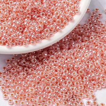 MIYUKI Round Rocailles Beads, Japanese Seed Beads, (RR539) Salmon Ceylon, 8/0, 3mm, Hole: 1mm, about 19000~20500pcs/pound