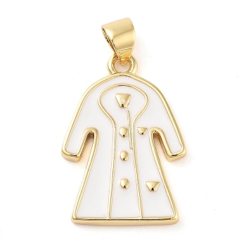 Rack Plating Brass Enamel Pendants, Lead Free & Cadmium Free, Long-Lasting Plated, Overcoat Charm, Real 18K Gold Plated, 21.5x15x2mm, Hole: 3.5x6mm