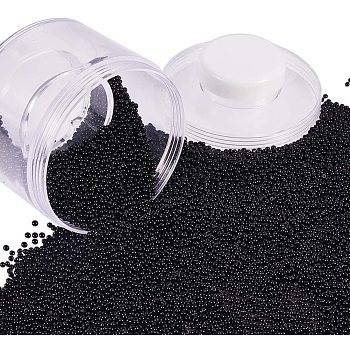 12/0 Grade A Glass Seed Beads, Baking Varnish, Opaque Colours, Round, Black, 2x1.5mm, Hole: 0.3mm, about 150g/box, about 10000pcs/box