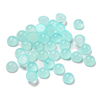 Natural White Jade Dyed Cabochons, Half Round, 4x2~2.5mm