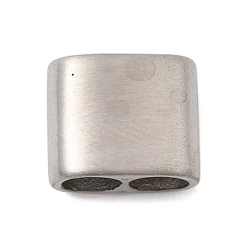 304 Stainless Steel Spacer Bars, Rectangle, for Leather Cord Bracelets Making, Non-Tarnish, Stainless Steel Color, 9x10.5x5.5mm, Hole: 4mm