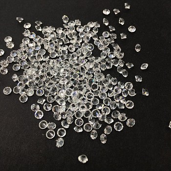 Transparent Acrylic Rhinestone Cabochons, Point Back, Diamond, Clear, 3mm, about 600pcs/bag